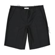 Wollen shorts met zakken en riem Dondup , Black , Heren