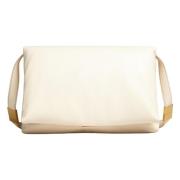 Grote witte kalfsleren prisma tas Marni , Beige , Dames