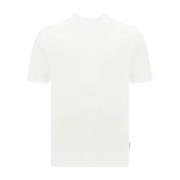 Monochrome Katoenen T-shirt Regular Fit Paolo Pecora , White , Heren