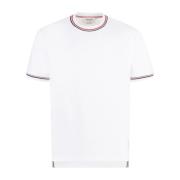 Katoenen T-shirt Ronde Hals Korte Mouw Thom Browne , White , Heren