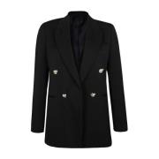 Wollen Blazer Revers Kraag Vrouwen Lanvin , Black , Dames