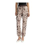 Dierenprint Satijnen Jogger Broek Liu Jo , Multicolor , Dames