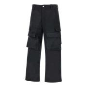 Cargo Broek Zwart Katoen Leer Purple Brand , Black , Heren