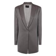 Micro Jacquard Viscose Cupro Jas Giorgio Armani , Gray , Dames