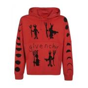 Hoodie van katoen met logo-details Givenchy , Red , Heren