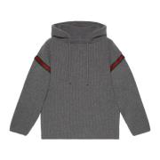 Wollen Sweatshirt met Rits Groen Rood Web Gucci , Gray , Heren