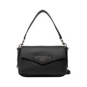 Zwarte Shopper Tas met Gouden Details Guess , Black , Dames