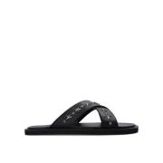 Leren sandalen met metalen sterdetail Jimmy Choo , Black , Heren