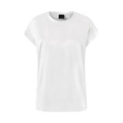 Witte Zijden Satijnen Blouse met Korte Mouwen Pinko , White , Dames