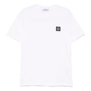 Casual Katoenen T-shirt Stone Island , White , Heren