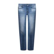 Logo Denim Jeans met katoenen samenstelling Versace , Blue , Heren