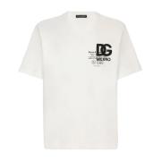 Logo Geborduurd T-shirt Mannen Dolce & Gabbana , White , Heren