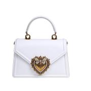 Witte Leren Devotion Handtas met Juweelhart Dolce & Gabbana , White , ...