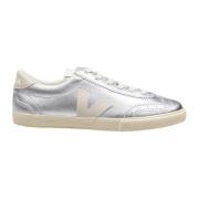 Zilveren Leren Sneakers met Amazone Rubber Veja , Gray , Dames