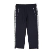 Logo Sweatpants met Zijlogo Banden Love Moschino , Blue , Heren