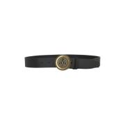 Zwarte leren riem met logogesp Versace Jeans Couture , Black , Dames