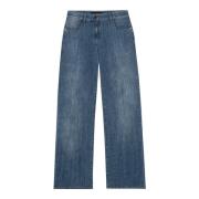 Wideleg Denim Broek met Enzym-Wash Luisa Cerano , Blue , Dames