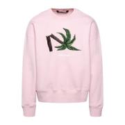 Geborduurd Logo Sweatshirt Palm Angels , Pink , Heren