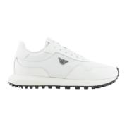 Witte Sneaker met Saffiano Details Emporio Armani , White , Heren