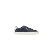 Blauwe Leren Sneakers Herfst/Winter Hugo Boss , Blue , Heren