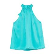 Turquoise Gekraagde Top Liu Jo , Blue , Dames