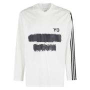 Grafisch Logo Longsleeve Shirt Y-3 , White , Heren