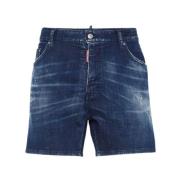 Blauwe Marine Shorts met knoopsluiting Dsquared2 , Blue , Heren