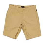 Mosterd Katoenen Plain Shorts met Zakken Napapijri , Yellow , Heren