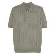 Geribbeld Pima Katoen Poloshirt Corneliani , Green , Heren