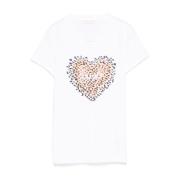 Hart Grafisch Wit T-shirt Liu Jo , White , Dames