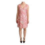 Roze Bloemen Jacquard Sheath Jurk Dolce & Gabbana , Multicolor , Dames