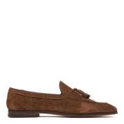 Bruine Suède Loafers met Kwast Detail Church's , Brown , Heren