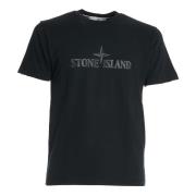 Slim-Fit Crew Neck T-Shirt in Blauw Stone Island , Blue , Heren