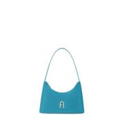 Mini Turquoise Schoudertas met Diamanten Furla , Blue , Dames