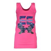 Stijlvolle Logo Print Tanktop voor Dames Cavalli Class , Pink , Dames