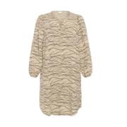 Jurk met grafische print Kaffe Curve , Beige , Dames