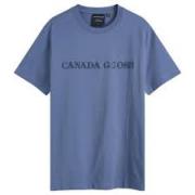 Casual Katoenen T-shirt in Diverse Kleuren Canada Goose , Blue , Heren