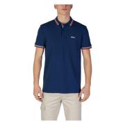 Blauwe Plain Polo Shirt Herfst/Winter Hugo Boss , Blue , Heren