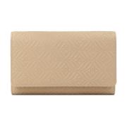 Beige portemonnee met elegant reliëfpatroon Kazar , Beige , Dames