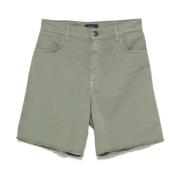 Groene Shorts met Voorknoopsluiting Fay , Green , Dames