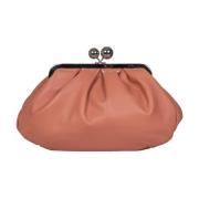 Kleine Nappa Leren Clutch Tas Max Mara Weekend , Orange , Dames