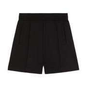 Zwarte shorts met elastische tailleband Palm Angels , Black , Heren