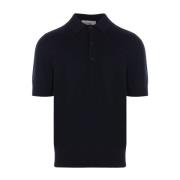 Blauw Katoenen Poloshirt Geribbelde Zoom Lardini , Blue , Heren