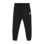 Grijze Trekkoord Broek Geribbelde Enkels Moncler , Black , Heren