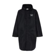 Zwarte Parka Jas met Logo Details Drole de Monsieur , Black , Heren