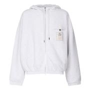 Grijze Hoodie met Rits Jacquemus , Gray , Heren