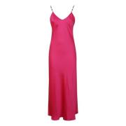 Fuchsia Satijnen Lange Jurk met Juweeldetail Max Mara Studio , Pink , ...