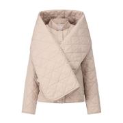 Urban Gewatteerde Jas met Shawl Kraag Riani , Beige , Dames