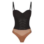 Gebonden Halslijn Bodysuit Elisabetta Franchi , Black , Dames