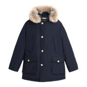 Heren Arctic Parka met Afneembare Bontkraag - Melton Blue Woolrich , B...